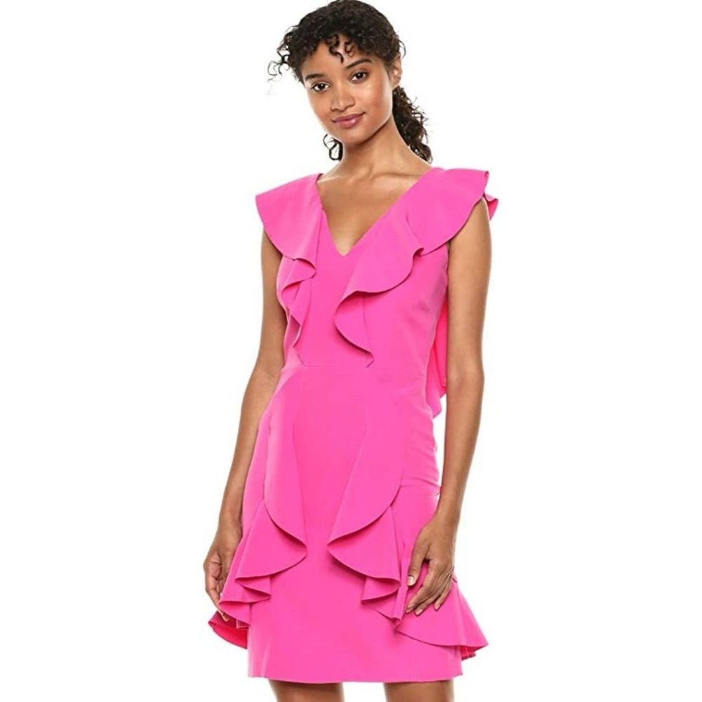NWT LAUNDRY SHELLI SEGAL Hot Pink Cocktail Dress 2
